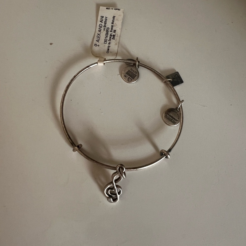 Alex and Ani Silver Music Note Charm Bracelet